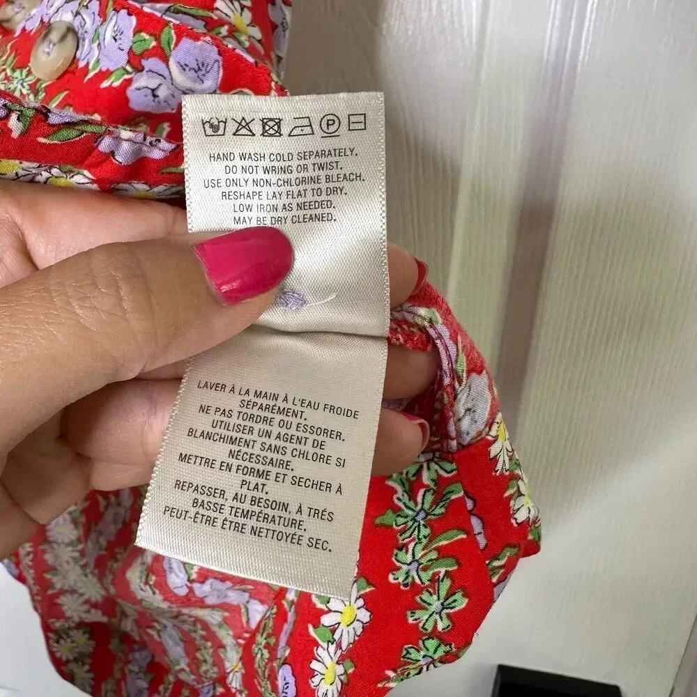 ANTHROPOLOGIE 49 of 52 Conversations XS Colloquial Button Down Daisy - Picture 7 of 9